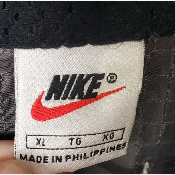 Vtg 90s Y2K Nike Jacket XL Nylon Black Grey Cream Swoosh Full Zip Windbreaker - Picture 5 of 15